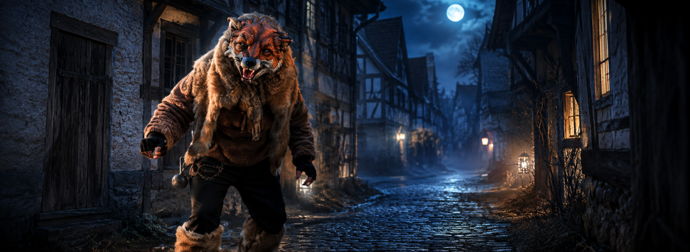 Der Huzler Fuchs Huzler Fuchs in einer nächtlichen Gasse von Dachtel.