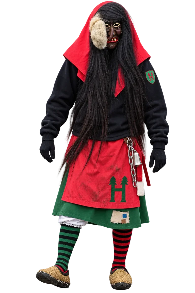Huzler Hexa der Dachtler Huzler Hexa mit Maske und traditionellem Häs.
